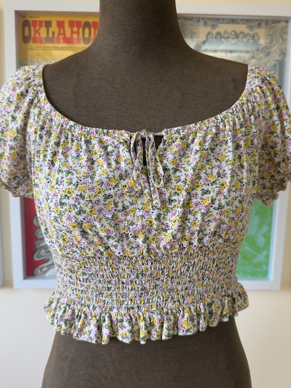 Cottagecore Floral Smocked Crop Top | Puff Sleeve Milkmaid | Coquette Fairycore